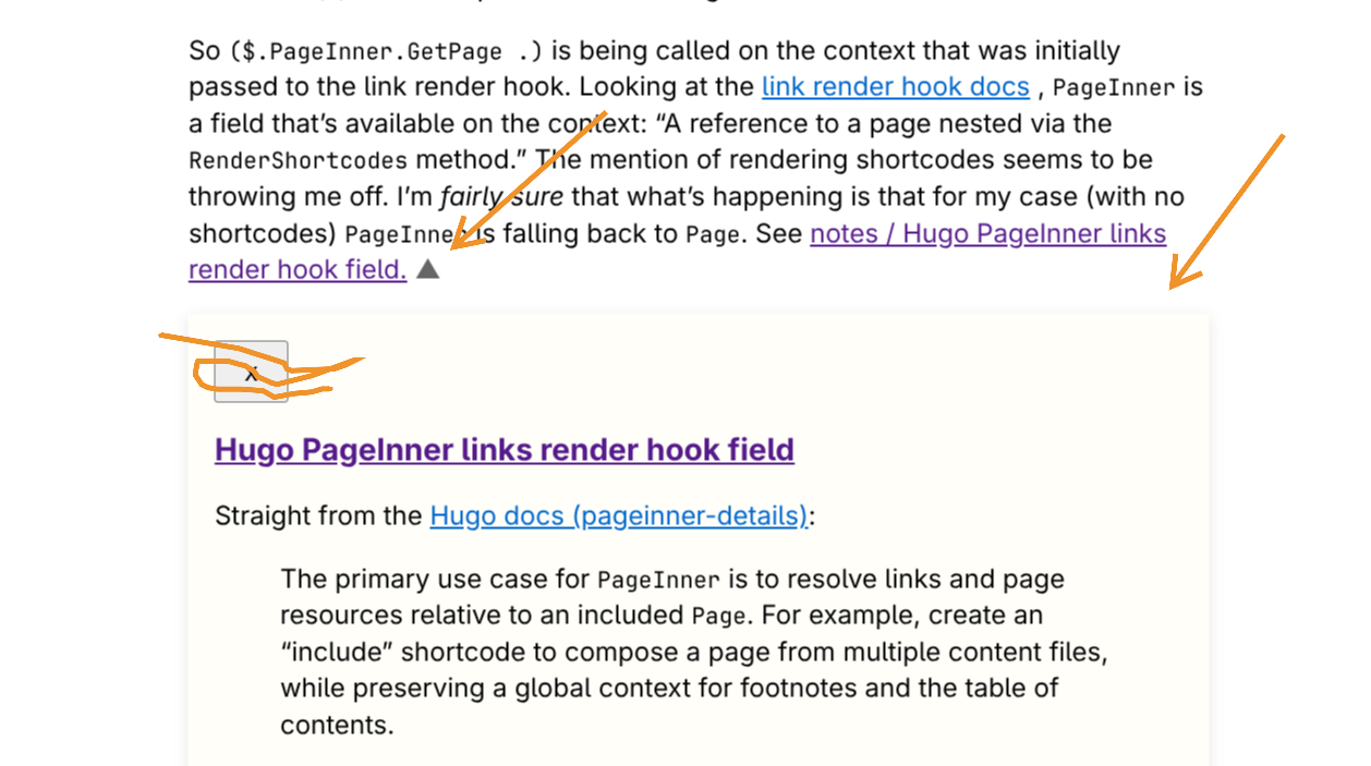 An infolink in its open state