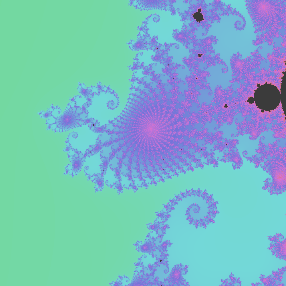 Mandelbrot: seahorse valley (more zoon)